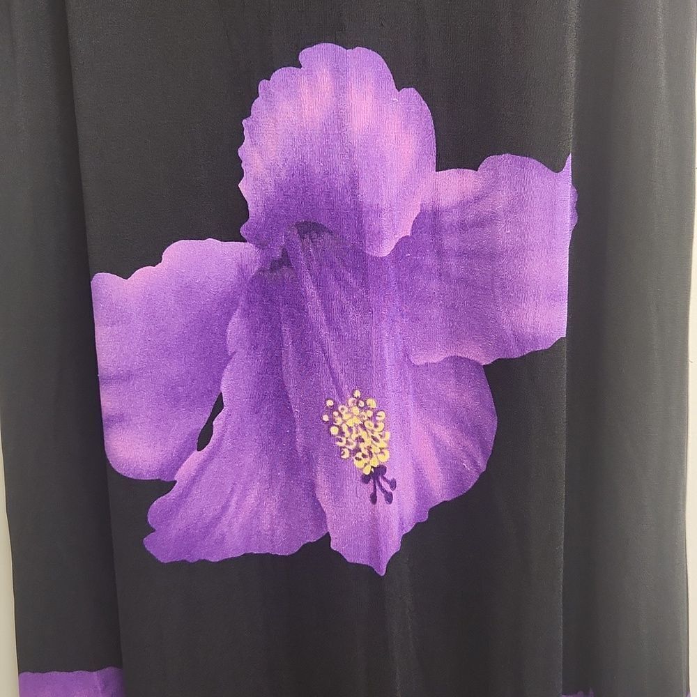 Vintage Hibiscus Print Dress L - Picture 3 of 6